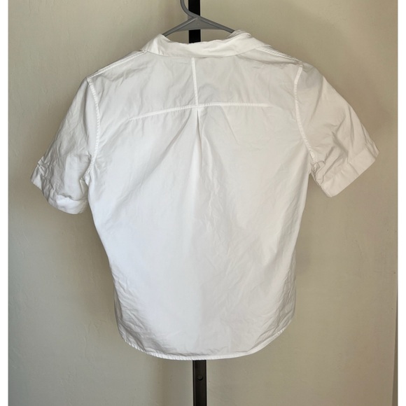 Jill Sander White Button Down Short Sleeve Blouse Size 34 Minimalist - Picture 5 of 5